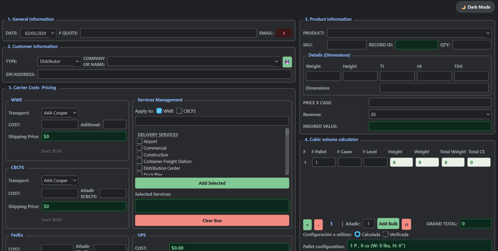 LogiSuite - sistema de cotizaciones